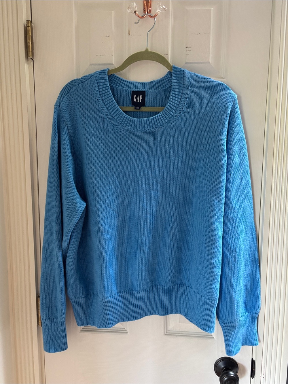GAP Men's Crewneck Sweater in Sky Blue